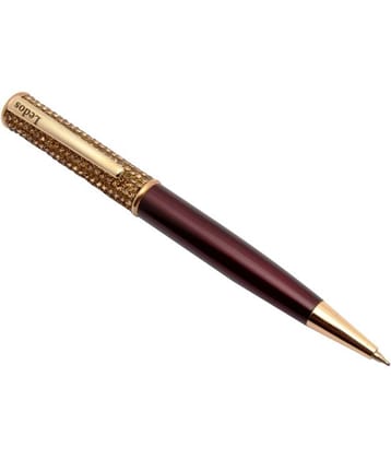 Ledos Gemstone Designer Maroon & Golden Combination, With Swaroski Crystals, Royal Collection Metallic Ball Pen