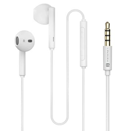 Portronics Conch Theta A 3.5mm Wired Earphones with HD Mic | In-Ear Stereo Earphones with 14.2mm Dynamic Drivers, Inline Controls, Tangle-Free TPE Cable | Earbuds for Android Phones, iPhone, Laptop, PC & Tablets (White) Portronics Conch Theta A 3.5mm Wired Earphones with HD Mic | In-Ear Stereo Earphones with 14.2mm Dynamic Drivers, Inline Controls, Tangle-Free TPE Cable | Earbuds for Android Phones, iPhone, Laptop, PC & Tablets (White)