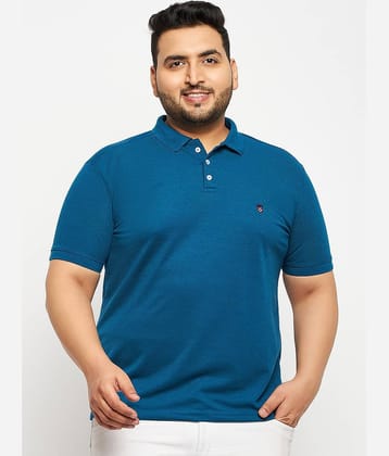 RELANE Pack of 1 Cotton Blend Regular Fit Solid Half Sleeves Men's Polo T Shirt ( Navy Blue )