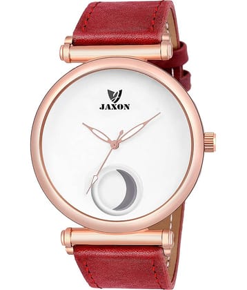 JAXON Leather Round Womens Watch
