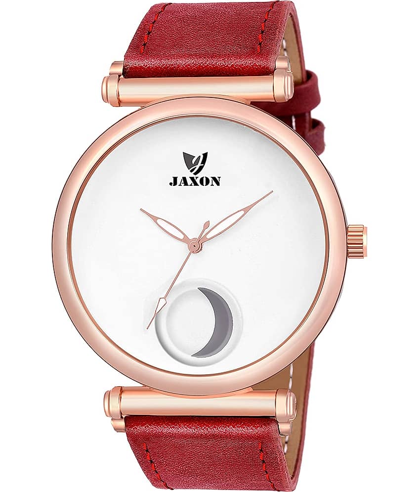 JAXON Leather Round Womens Watch