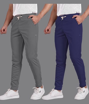 Septem Off White Cotton Blend Men's Sports Trackpants ( Pack of 2 )