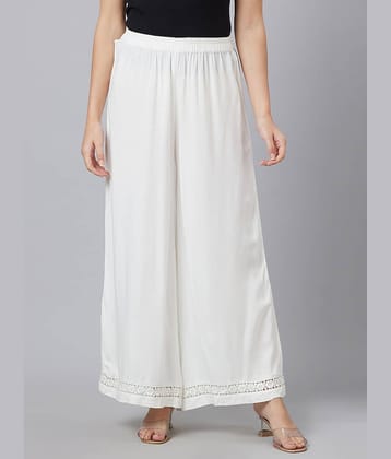 Globus - Off White Viscose Flared Women's Palazzos ( Pack of 1 )