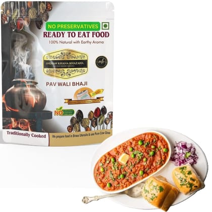 Pav Wali Bhaji 300gm | No Added Preservative and Colours| Serve Hot Anytime Anywhere with our Flameless Food Heater inside the Pack | Indian Tasty Flavour Ready to Eat Food Pav Wali Bhaji