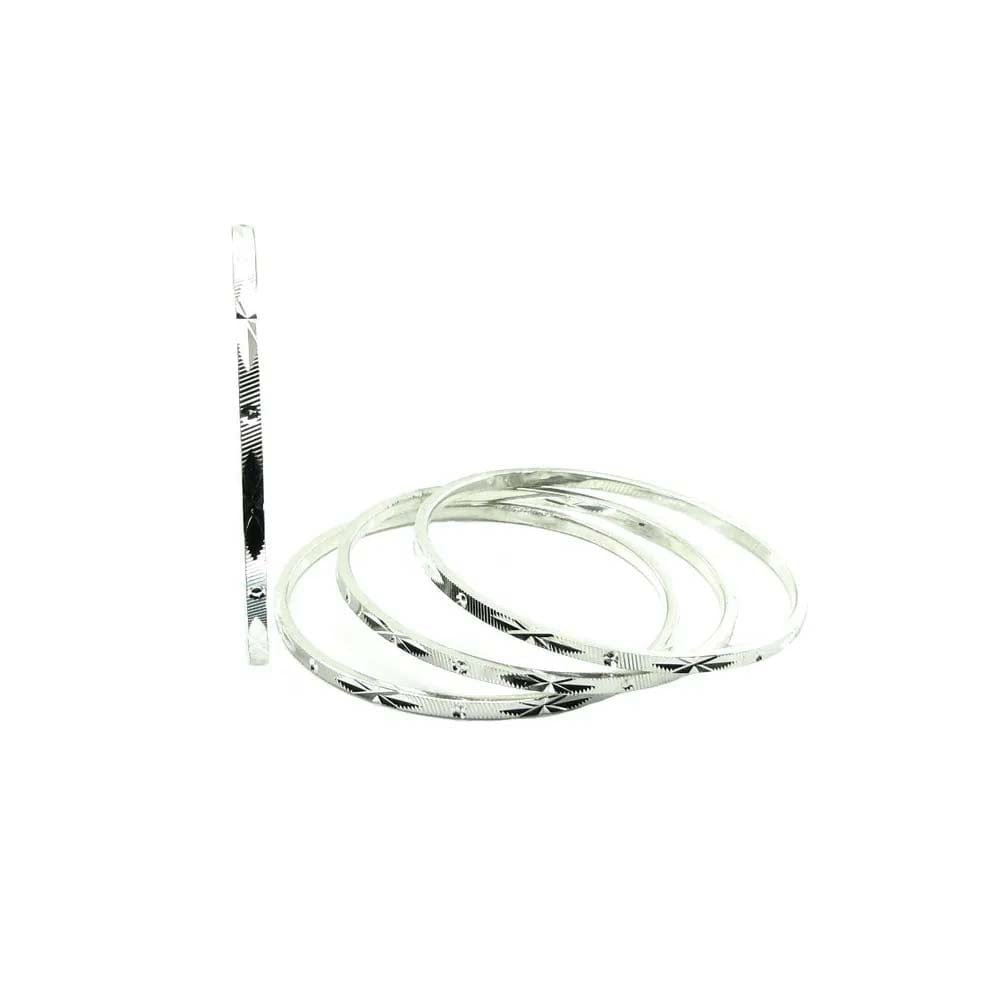 Karizmatic 925 Sterling Silver Bangles Bracelets (Churi) - 4pc Set-5.4 Cm (2.12 Inch) 2.2