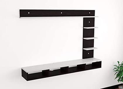 DAS AMBIENCE TV Entertainment Unit Stand Set TOP Box Stand Flowery WENGE & Frosty White- Ideal for UP to 55 INCH Screen