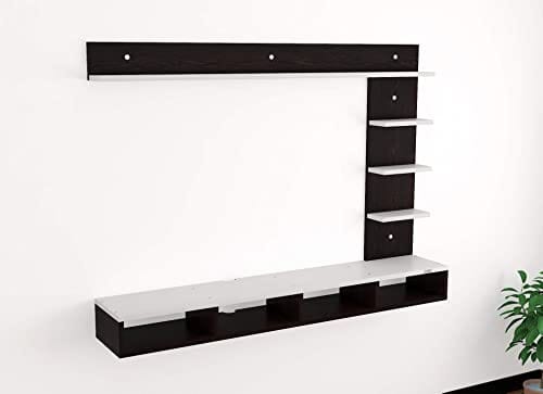 DAS AMBIENCE TV Entertainment Unit Stand Set TOP Box Stand Flowery WENGE & Frosty White- Ideal for UP to 55 INCH Screen