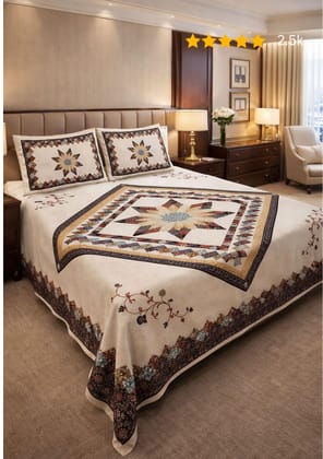 DHRUVINSRI 1000, Bamboo Double King Cotton BEDSHEET with 2 Pillow Covers, Mandala Print,Floral Hand Block Print Suitable for All King Bed & Queen Bed Size, 100 * 108 INCHES,Fast Color, AZOO Free DHRUVINSRI 1000, Bamboo Double King Cotton BEDSHEET with 2 Pillow Covers, Mandala Print,Floral Hand Block Print Suitable for All King Bed & Queen Bed Size, 100 * 108 INCHES,Fast Color, AZOO Free