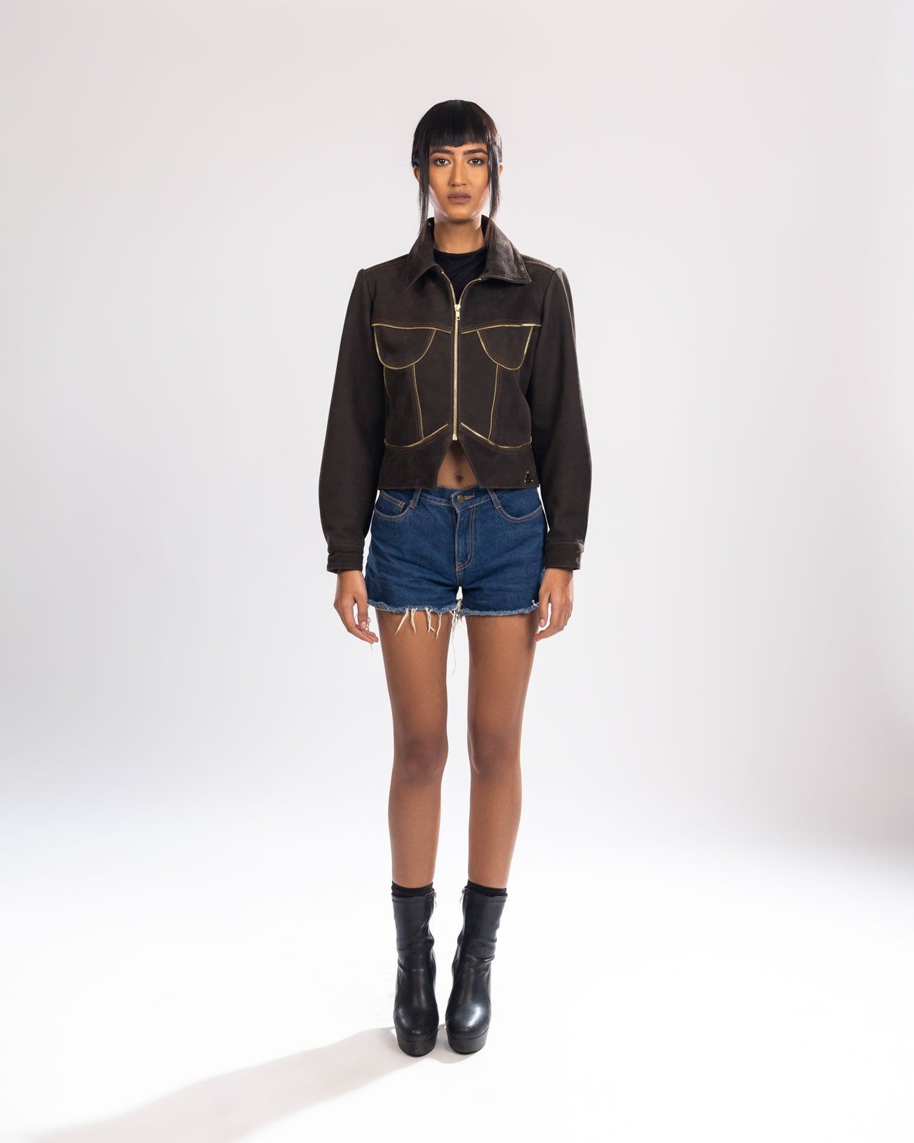 CORSET ZIPPER JACKET-S