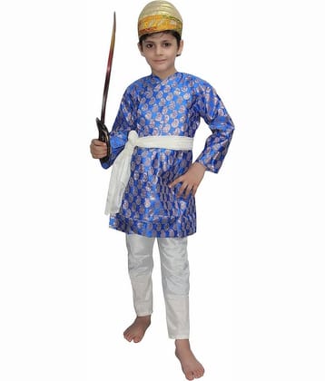 Kaku Fancy Dresses National Hero Shivaji Costume For Boys | Republic Day Independence Day, Maharashtra Day Chatrapati Shivaji Fancy Dress For Kids - 3-4 Years, Blue