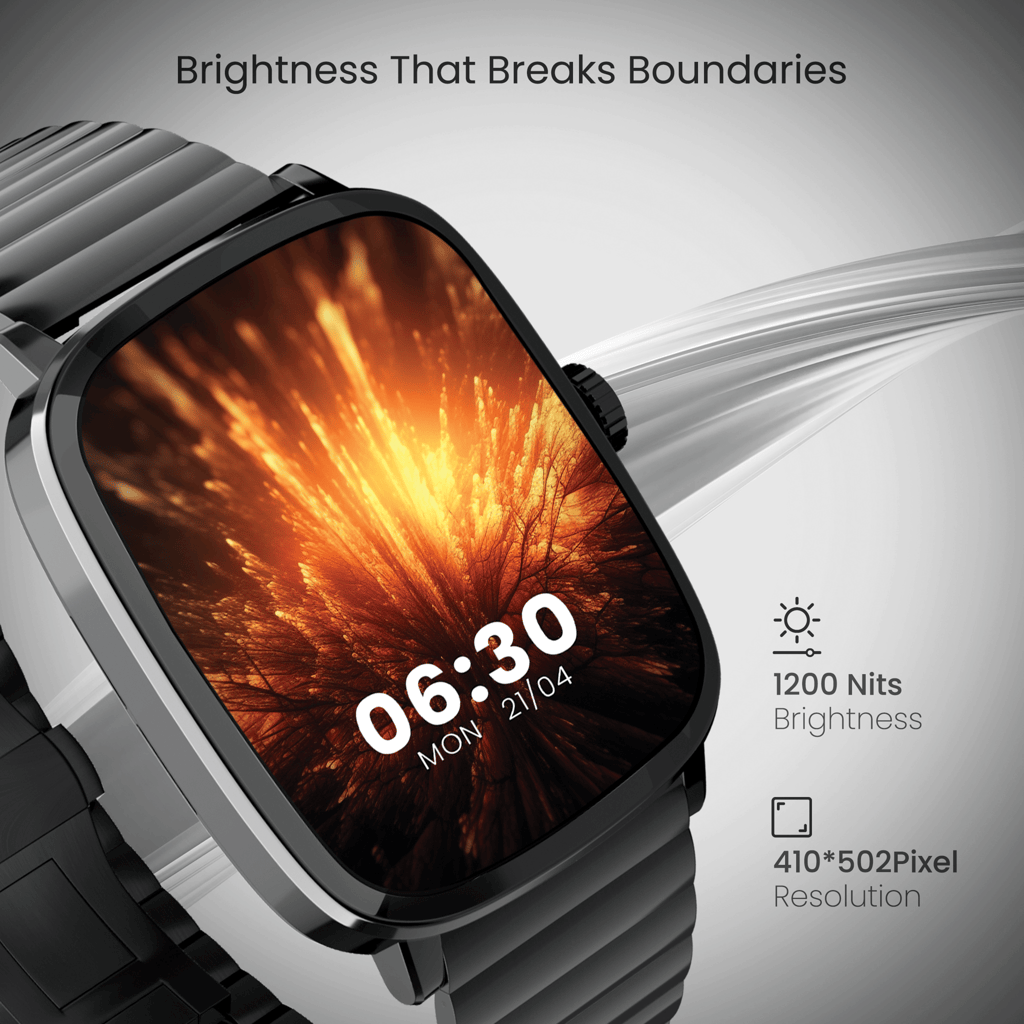 CELLECOR M10 PRO Vision 2.01" Super-Retina Amoled Display | 1200 NITS | AOD | BT-Calling | AI Voice | 60Hz Refresh Rate | IP68 | Rotating Crown | SmartWatch