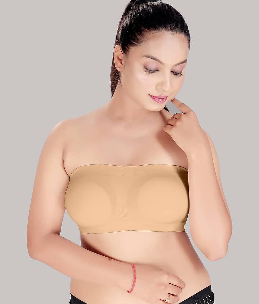 HAYA Polyester Women's Strapless Bra ( Beige ) Nima Tube air Bra