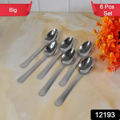 Big Dinner Spoons, 6 Pieces stainless Steel Table Spoon | Assorted Colour