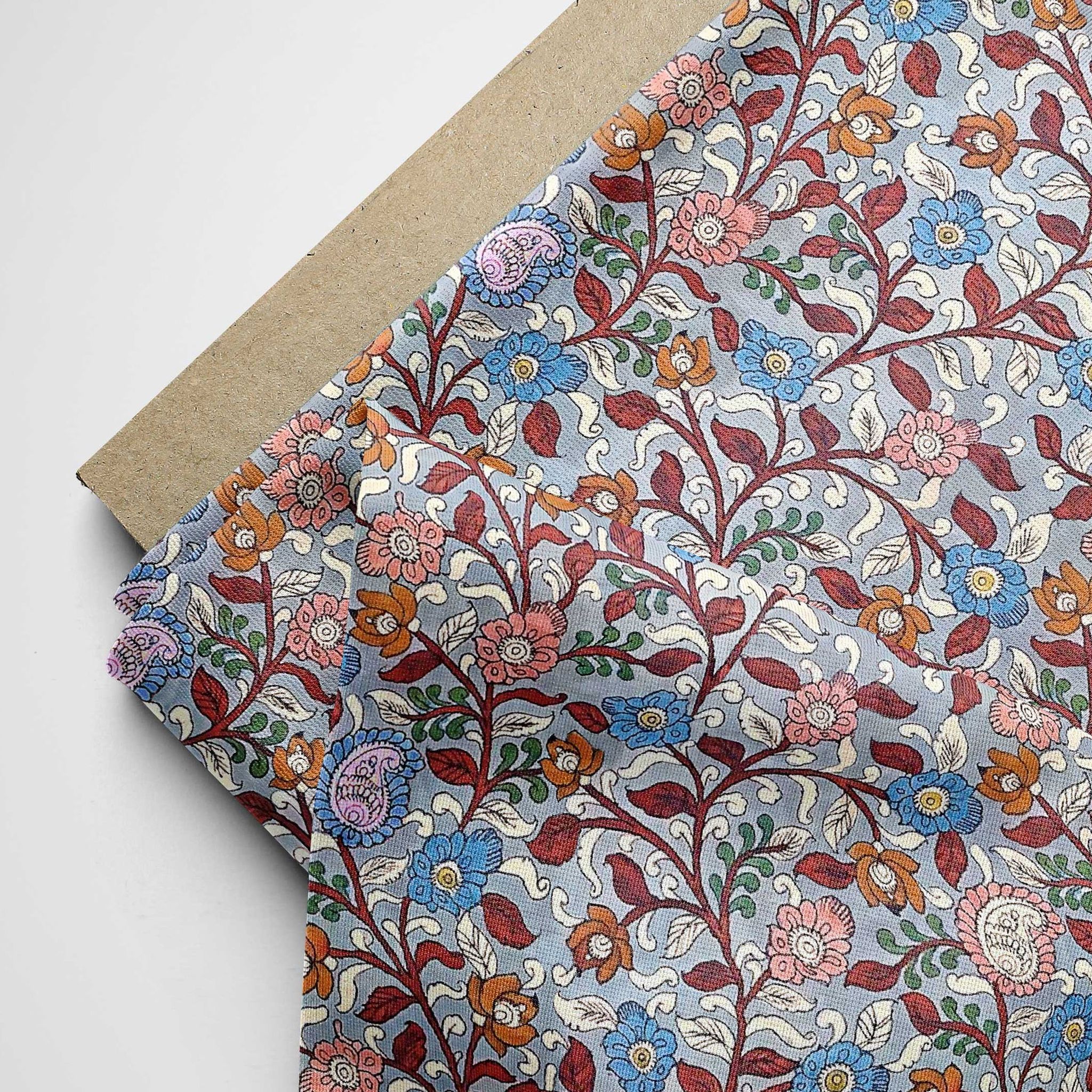Paisley Flower kalamkari-Cotton