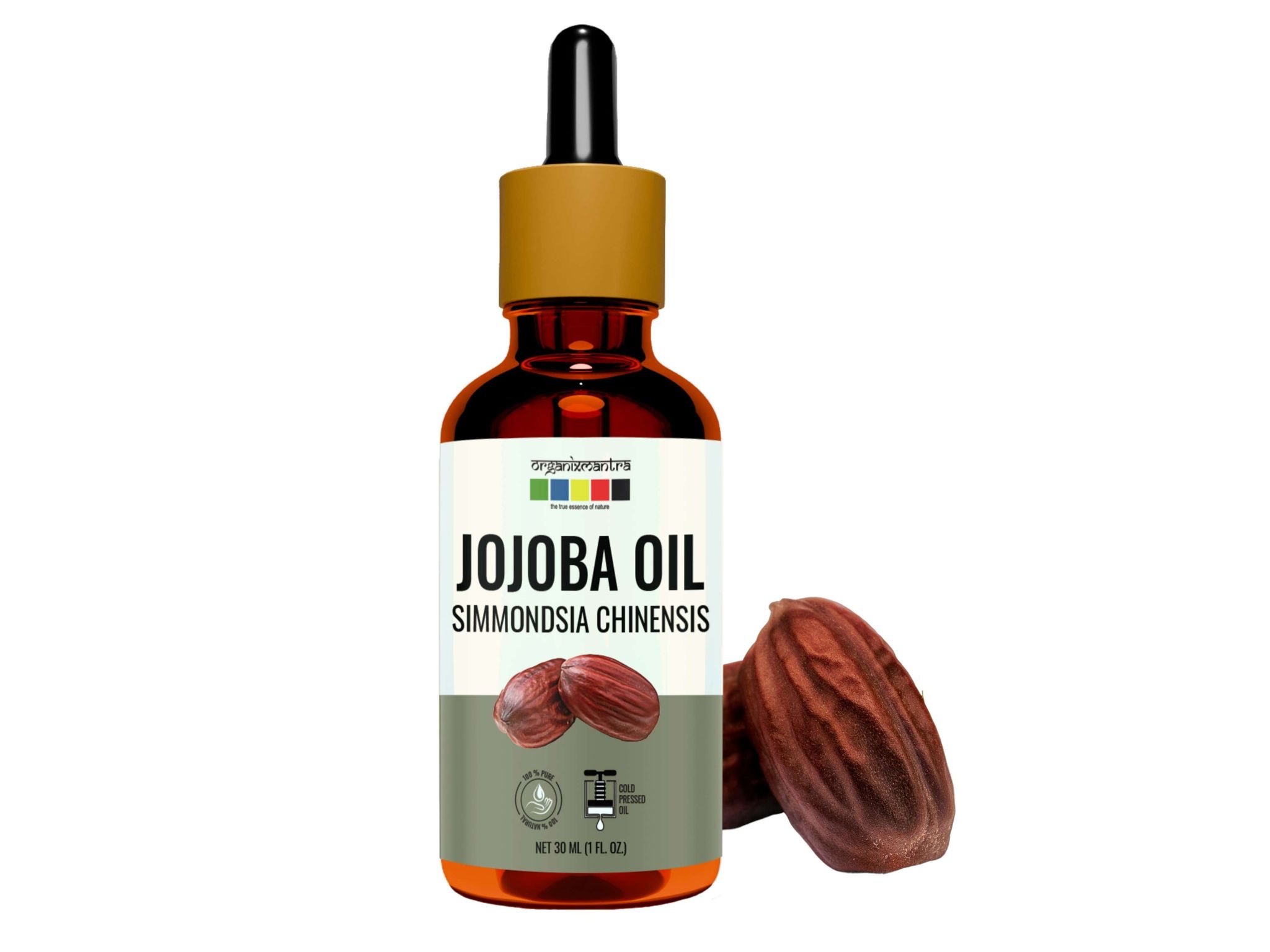 Organix Mantra Jojoba Oil,100% Pure, Natural & Cold Pressed Organic Oil - 30 Millilitre