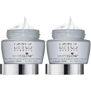 Lotus Herbals Whiteglow Skin Whitening  Brightening Nourishing Night Cream, 60G ( Pack Of 2 )
