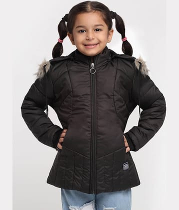 VERO AMORE Girls Polyester Quilted & Bomber For ( Pack of 1 , Black )