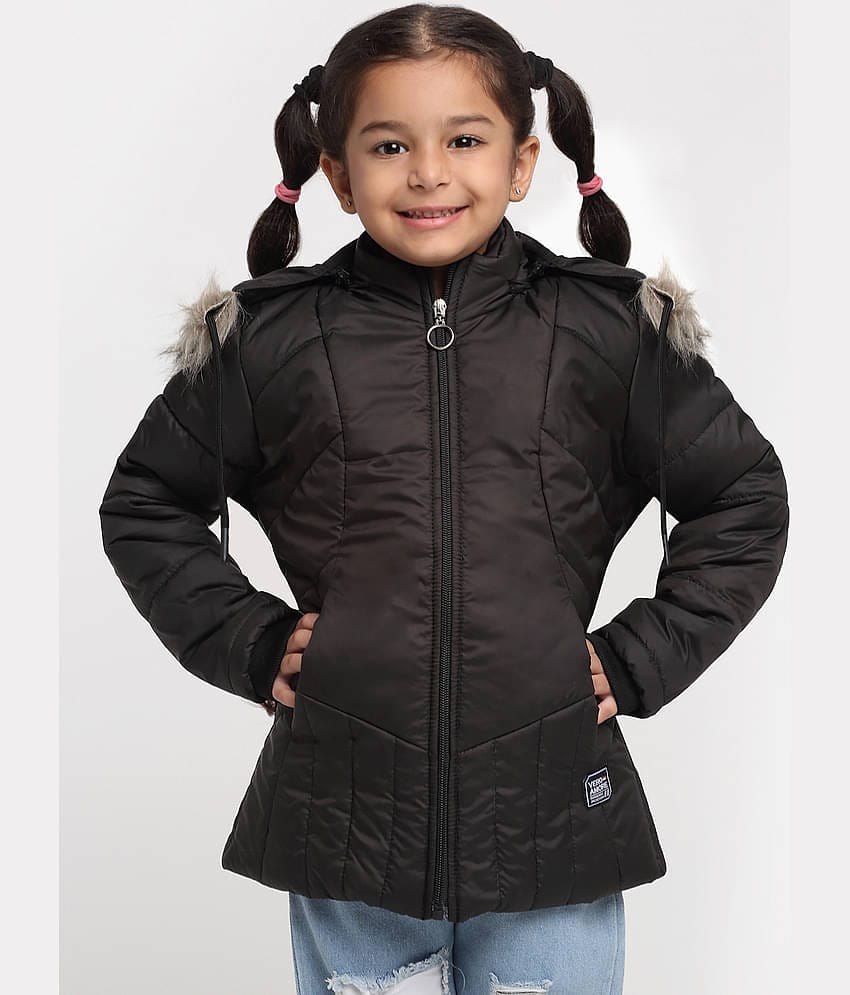 VERO AMORE Girls Polyester Quilted & Bomber For ( Pack of 1 , Black )