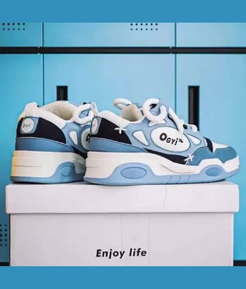 PM Traders Ogiy Retro shoes For Men Blue Men's Sneakers