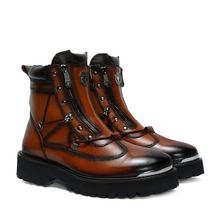 Burnished Tan Chunky Boot-40/6