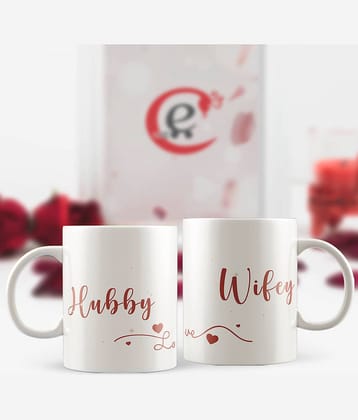 eCraftIndia White Ceramic Valentine Hamper