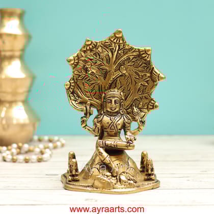 Adiyogi Lord Shiva As Dakshinamurthy ThasnaMurthi Brass Idol - 6.5 Inch Height