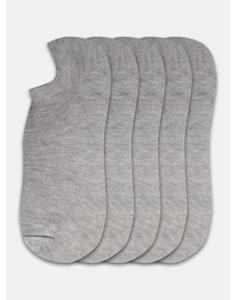 5 Pairs Men's & Women's Casual Cotton Blended Solid Ankle length Socks (Light Grey)-PID47569