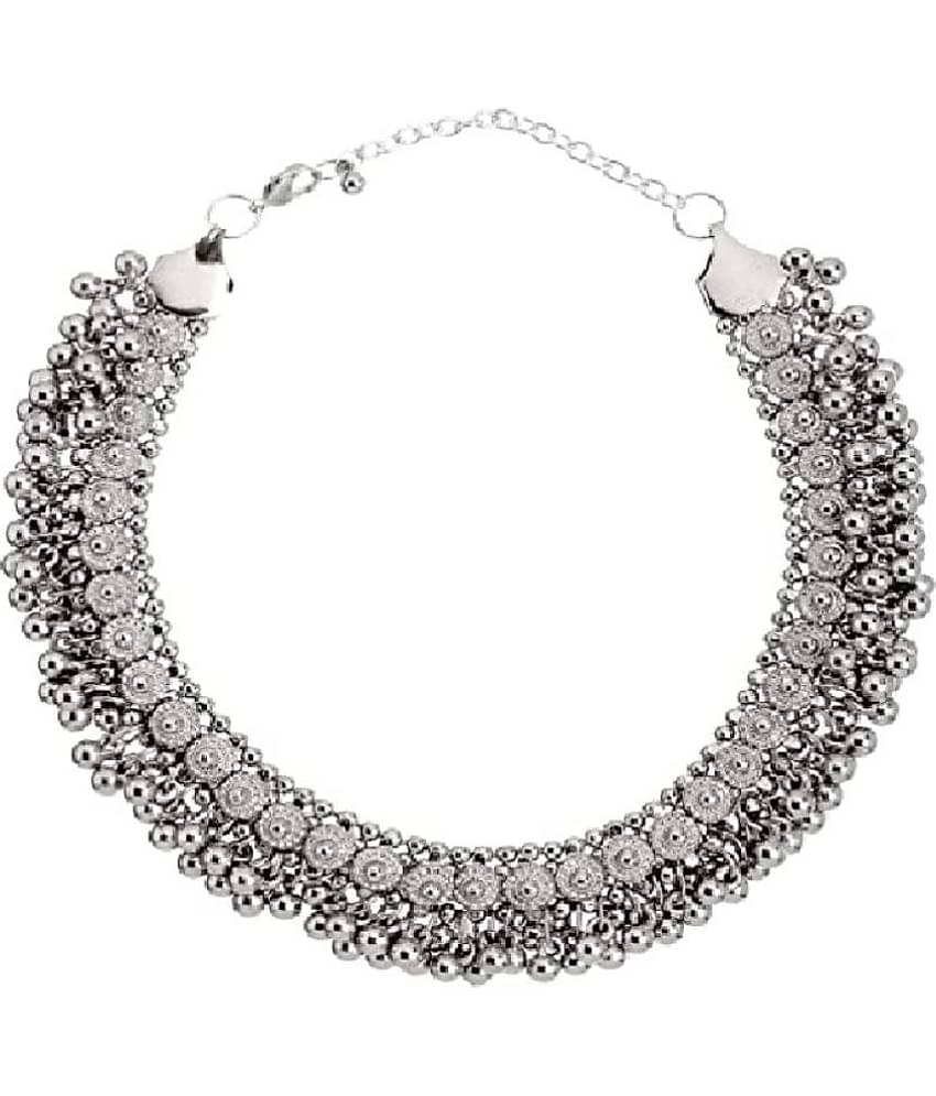 PUJVI - Silver Brass Necklace ( Pack of 1 )