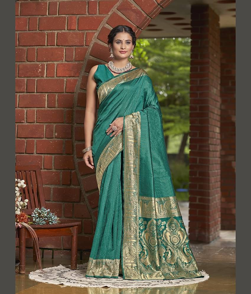 Sariya Jacquard Woven Saree With Unstitched Blouse Piece ( Wine )