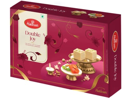 Haldiram's Double Joy Gift Hamper - Includes Classic Soan Papdi 250g & Rich Badam Halwa  200g