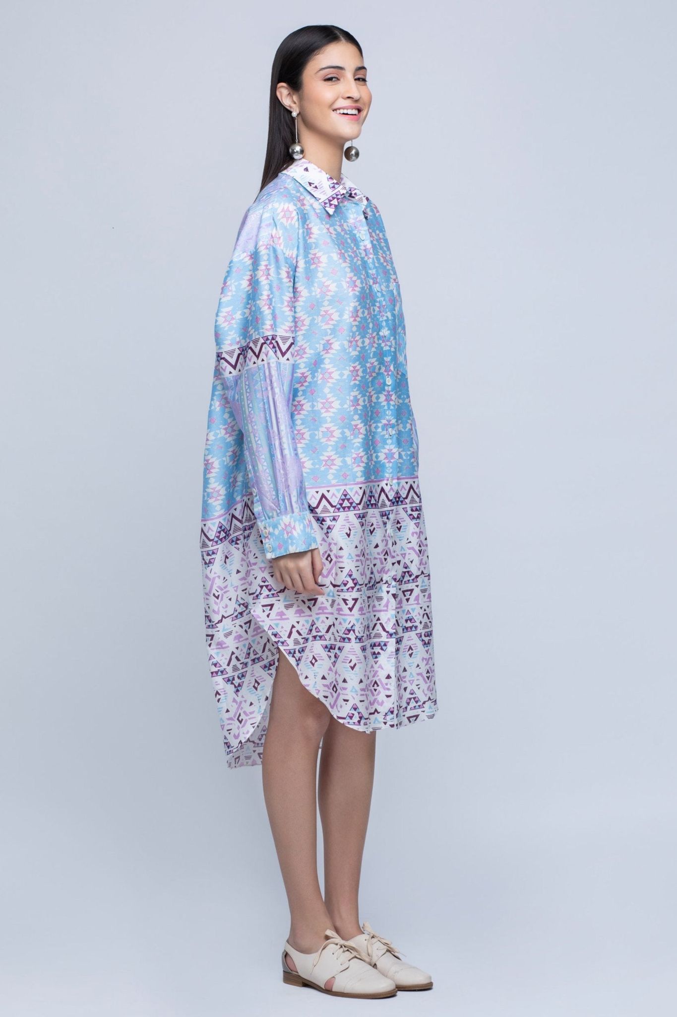 BLOCK - PRINT - BLUE - SHIRT-XS