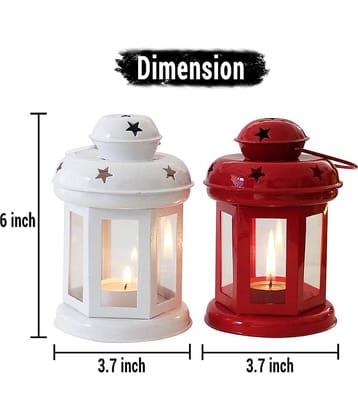 Arsalan Table Top and Hanging Iron Tea Light Holder - Pack of 2