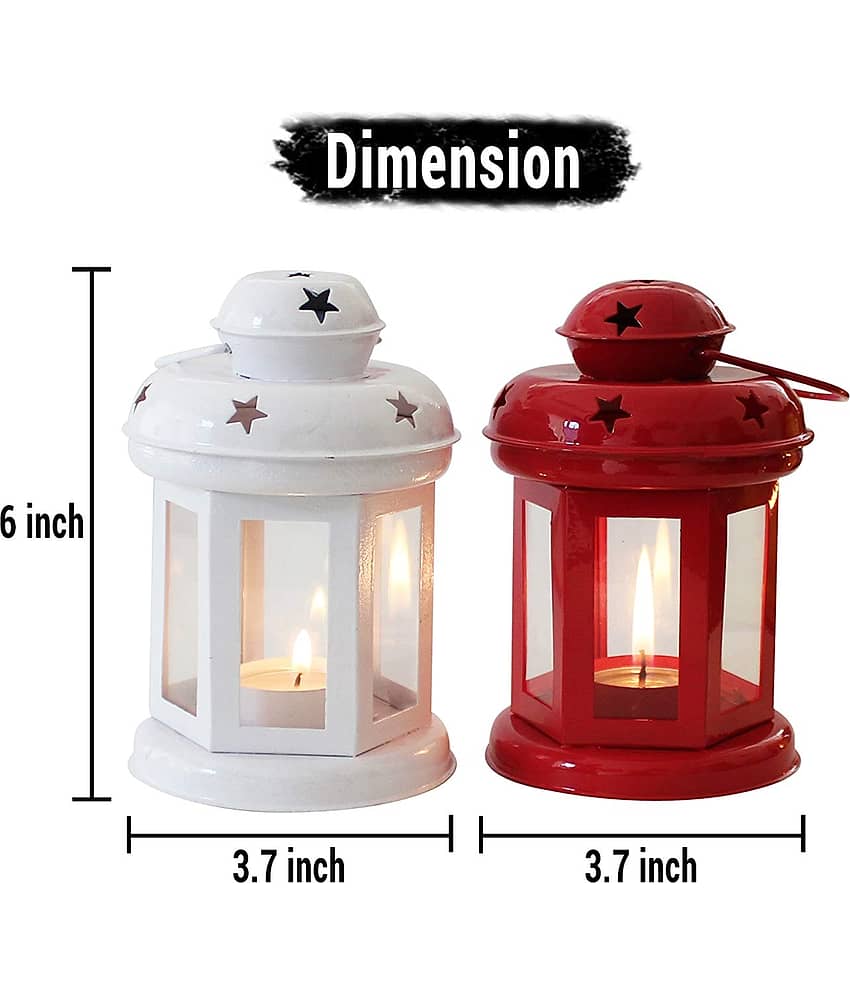 Arsalan Table Top and Hanging Iron Tea Light Holder - Pack of 2