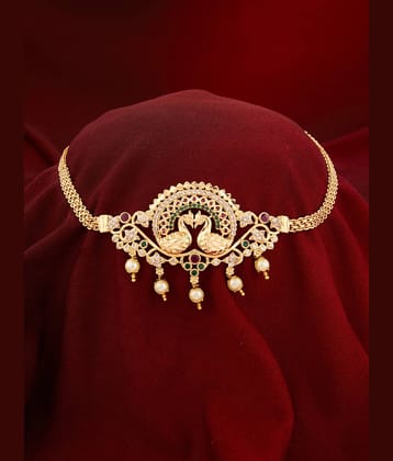 ROFARWORD Gold Brass Necklace Set ( Pack of 1 )