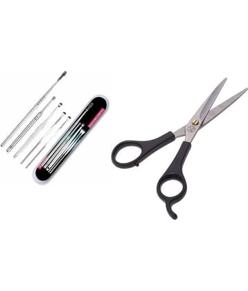 RTB 6 Needle Ear Wax Remover, Moustache Scissors 1 Pack of 2