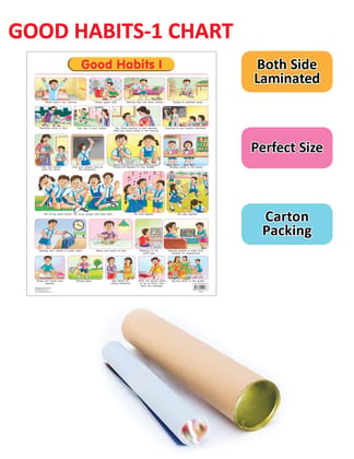 Good Habits - 1 Educational Wall Chart For Kids - Both Side Hard Laminated (Size 48 x 73 cm) [Poster] Dreamland Publications