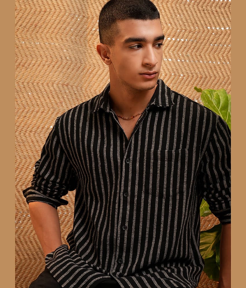 Highlander Cotton Blend Relaxed Fit Striped Full Sleeves Men's Casual Shirt - Multicolor ( Pack of 1 )