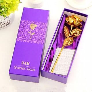 24K Golden Rose 10 Inches With Gift Box - Best Gift For Loves Ones, Valentine Day, Mother Day, Anniversary, Birthday