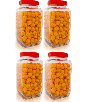 CROCO JAR 2700ml-Squair Jar Glass Food Container Set of 4 2700 mL