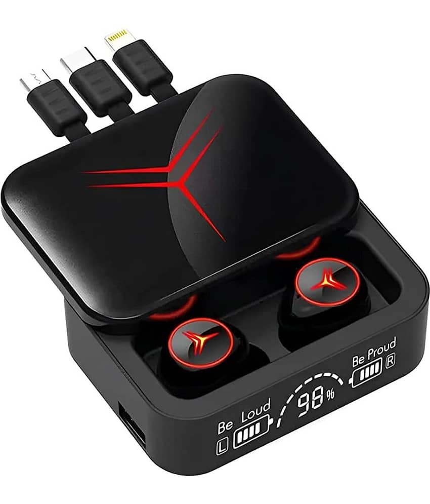 VERONIC Power Bank Earbuds Bluetooth True Wireless (TWS) In Ear 65 Hours Playback Fast charging,Powerfull bass IPX4(Splash & Sweat Proof) Black