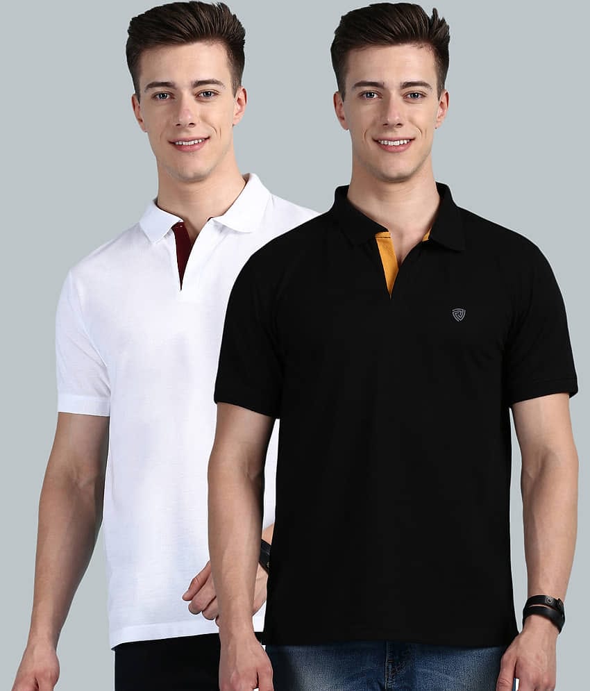 Lux Cozi - Red Cotton Regular Fit Men's Polo T Shirt ( Pack of 2 )