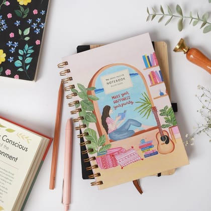 Make Your Happiness Your Priority Hard-bound Spiral Notebook-Ruled
