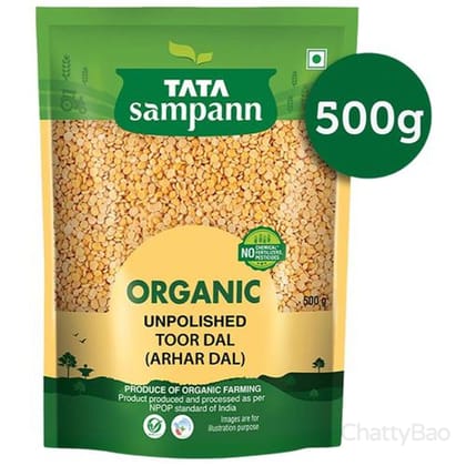 Tata Sampann Organic Toor Dal/Arhar Dal 500 g