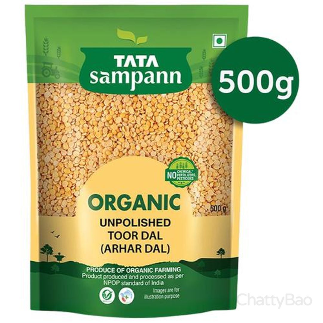 Tata Sampann Organic Toor Dal/Arhar Dal 500 g