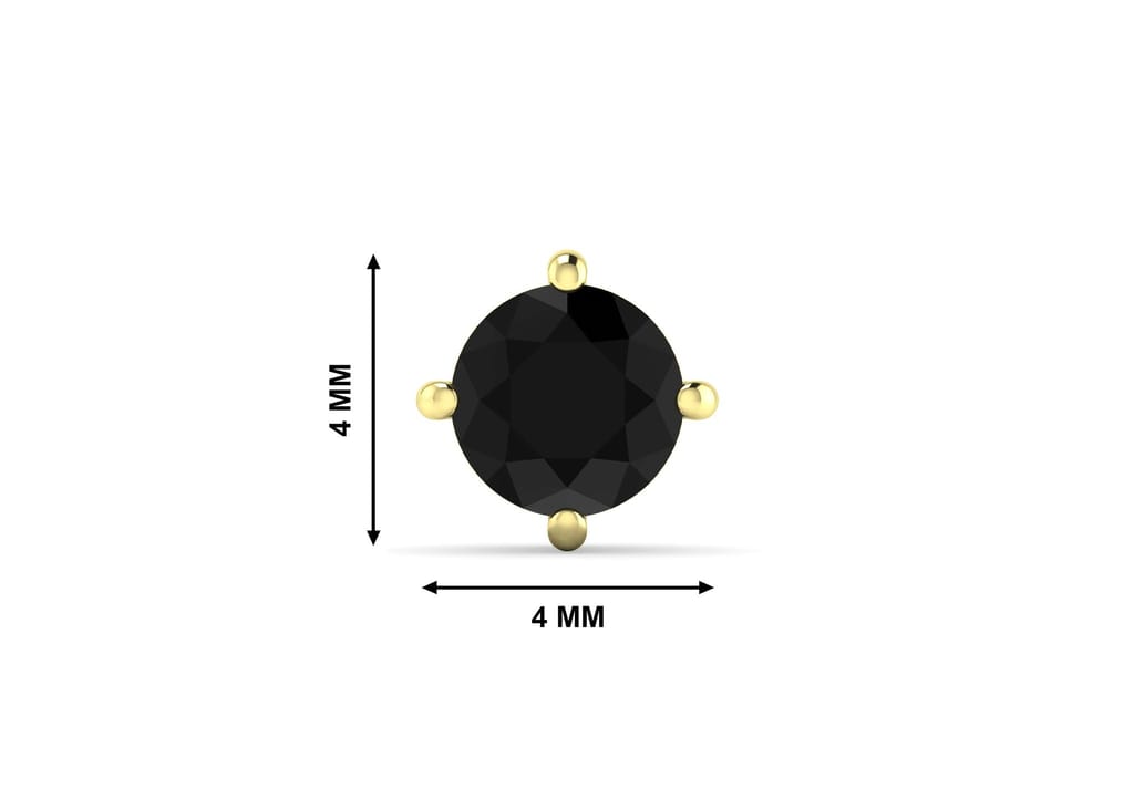 Black Round Solitaire Men's Ear Stud (1 Pc Only)