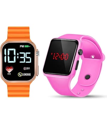 DECLASSE Orange Rubber Digital Men's Watch