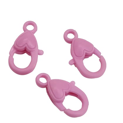 Plastic Lobster Claw Heart Clasps For Jewellery Making 22x13x6 MM Crafts Accessories-Mixed Colors / 10 Pieces