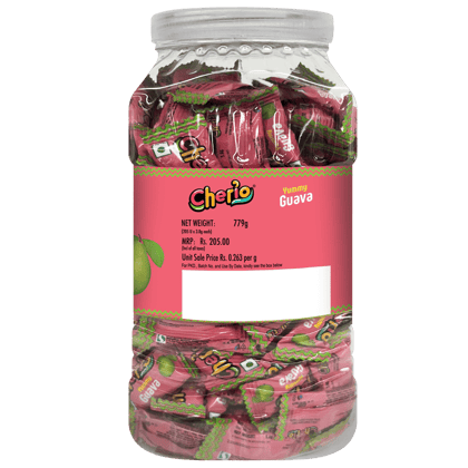Cherio Candy Jar || Guava Candy || 205 Pieces || 779 Grams Cherio Candy Jar || Guava Candy || 205 Pieces || 779 Grams