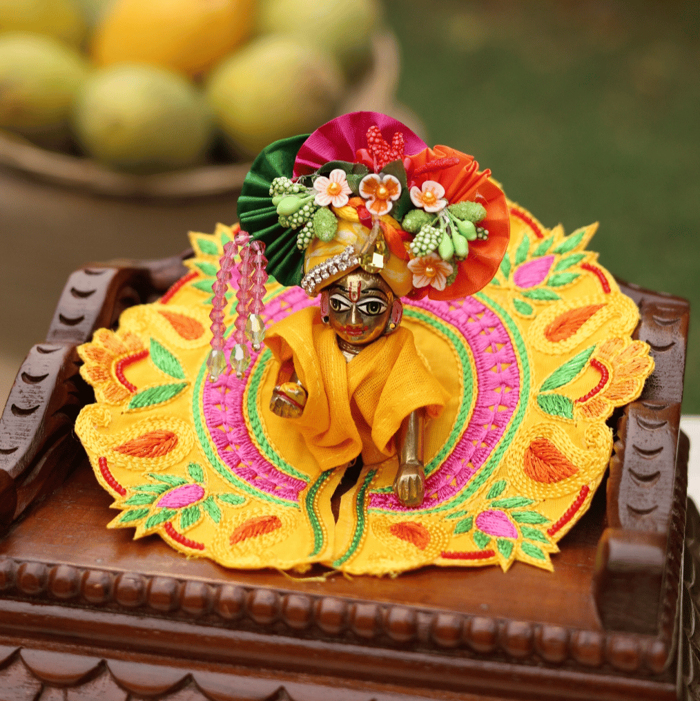 Yellow Mul Cotton Laddu Gopal Poshak-Without Pagdi / 0 No.
