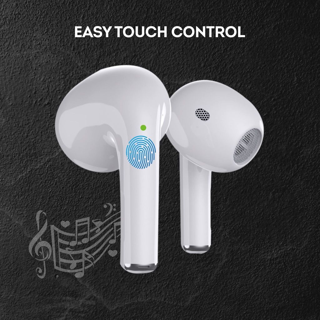 CELLECOR BroPods CB02+ Waterproof TWS with 25 Hours Playtime, Automatic Pairing, ENC Bluetooth Headset (White )